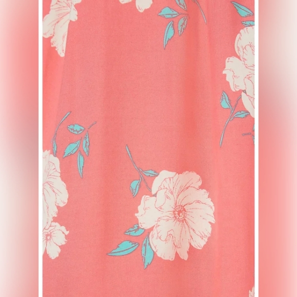Torrid sz 2 smocked coral floral above the knee dress *New with tags* - Picture 3 of 4